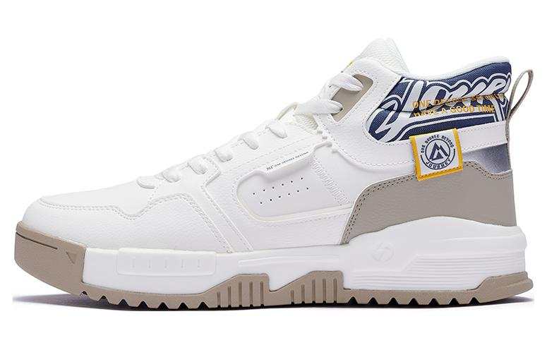 361° Cushioning Abrasion Resistant Cushioning, Wear Resistant High top Skateboard Shoes Men's White Blue