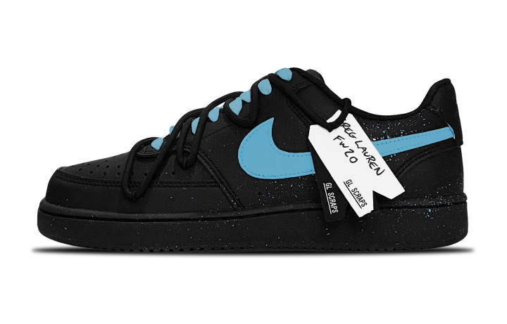 Nike Nike Court Vision Low Quick Dry Low top Skateboard Shoes Unisex Black Blue