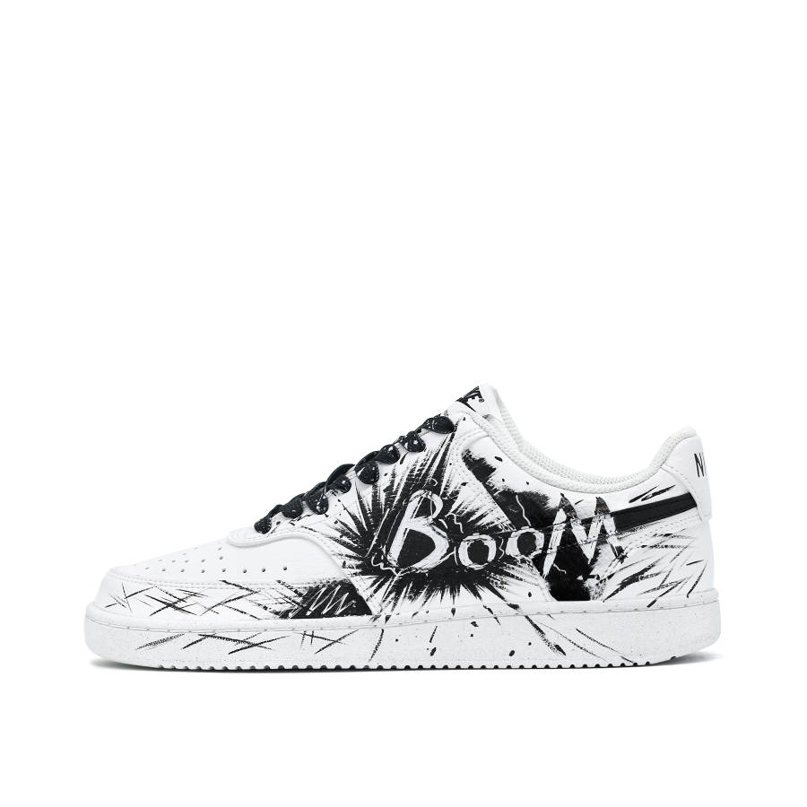Nike Nike Court Vision 1 BOOM Abrasion Resistant Balance Low top Skateboard Shoes Unisex Black White