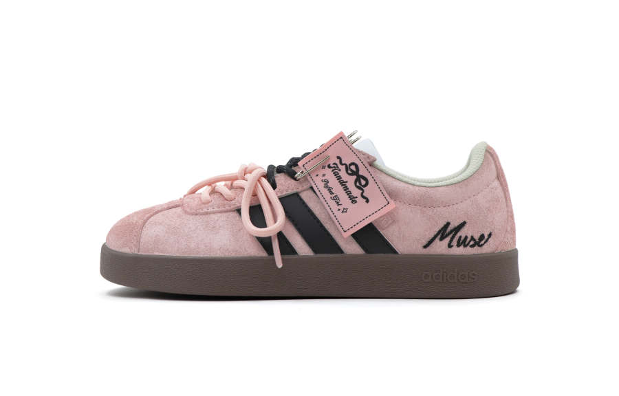 Adidas Adidas VL COURT 2.0 Muse Abrasion Resistant Abrasion Resistant Low top Skateboard Shoes Unisex Black Pink