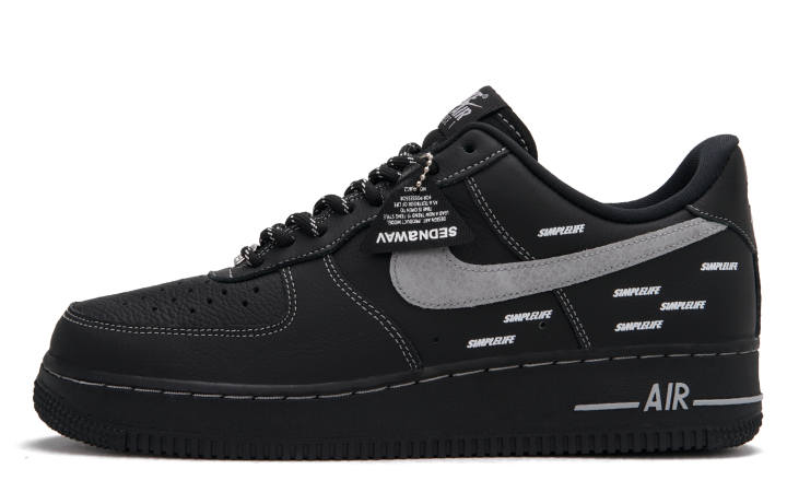 Nike Nike Air Force 1 'Double Faced' Abrasion Resistant Abrasion Resistant Low top Skateboard Shoes Unisex Black Gray
