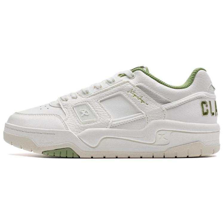 XTEP New Glow Slip Resistant Abrasion Resistant Low top Skateboard Shoes Women's White Green
