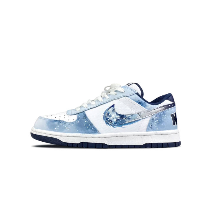 Nike Nike Big Cushioning Abrasion Resistant Cushioning, Wear Resistant Low top Skateboard Shoes Unisex White Blue