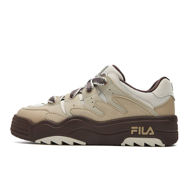 FILA Rosetta Height Increasing, Breathable, And Abrasion Resistant, Lightweight Low top Skateboard Shoes Women's Brown
