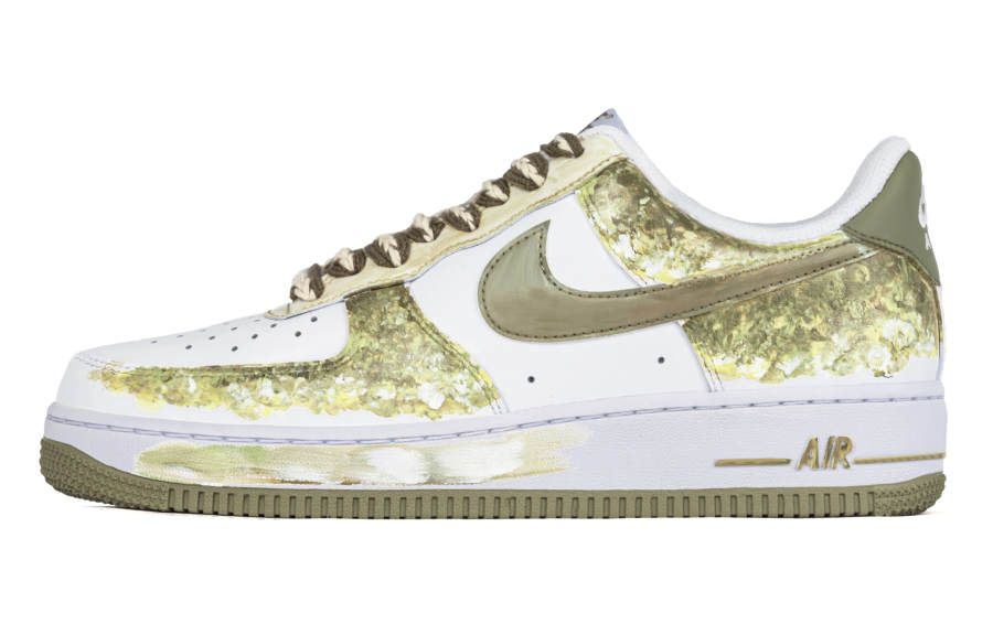 Nike Nike Air Force 1 Abrasion Resistant Abrasion Resistant Low top Skateboard Shoes Unisex Yellow Green