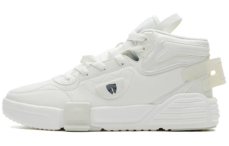Erke Qidan Abrasion Resistant Mid top Skateboard Shoes Men's White Black