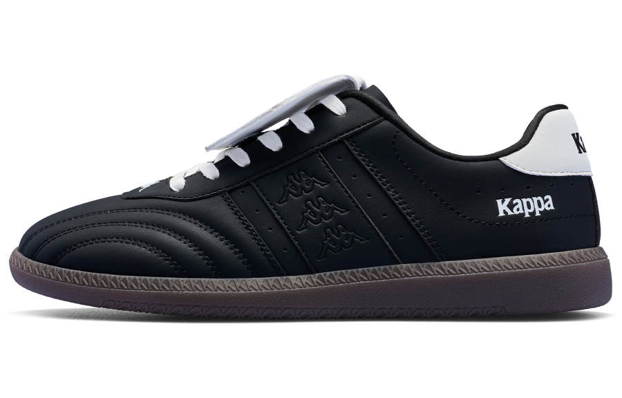 Kappa Back to Back Slip Resistant Abrasion Resistant Low top Skateboard Shoes Unisex Black White