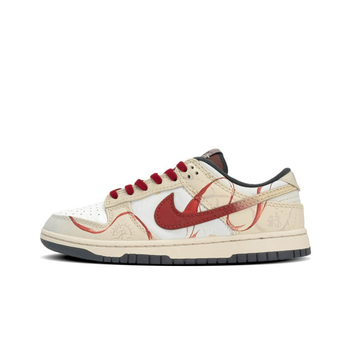 Nike Nike Dunk Abrasion Resistant Low top Skateboard Shoes Men's Red Yellow