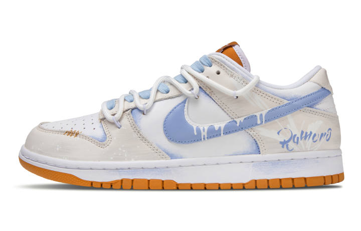 Nike Nike Dunk Pale Blue Abrasion Resistant Low top Skateboard Shoes Unisex Beige White Blue