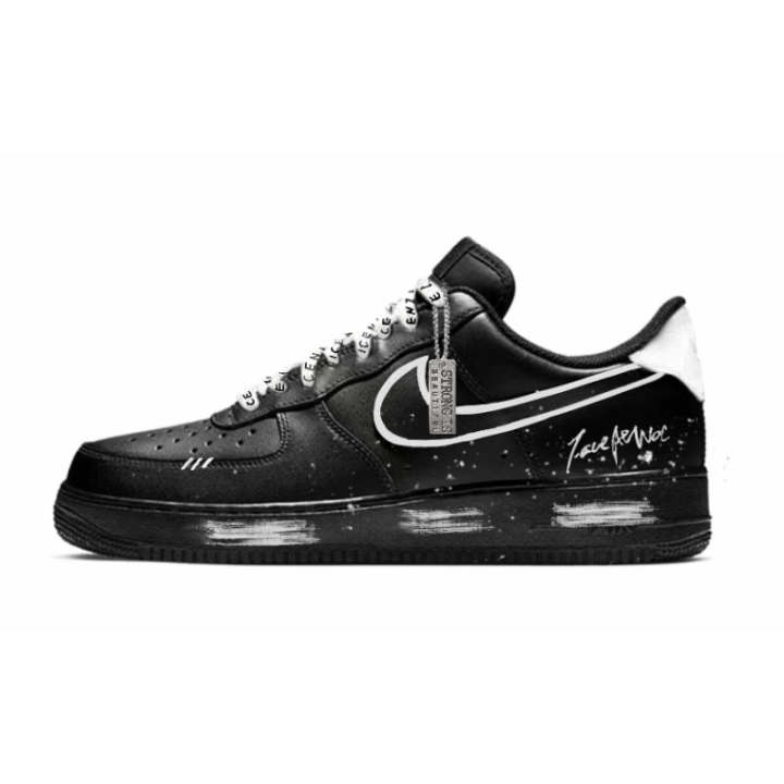 Nike Nike Air Force 1 Blank, Black Warrior Abrasion Resistant Balance Low top Skateboard Shoes Unisex Black