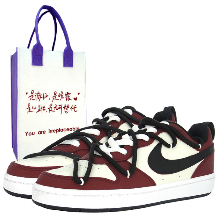 Nike Nike Court Borough Transformable 109 Low top Skateboard Shoes Women's Red Black