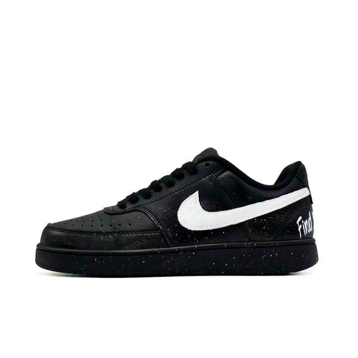 Nike Nike Court Vision Low Black Star Wander Cushioning Abrasion Resistant Low top Skateboard Shoes Unisex Black White