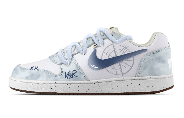 Nike Nike EBERNON Time Guide Abrasion Resistant Low top Skateboard Shoes Men's Light Blue