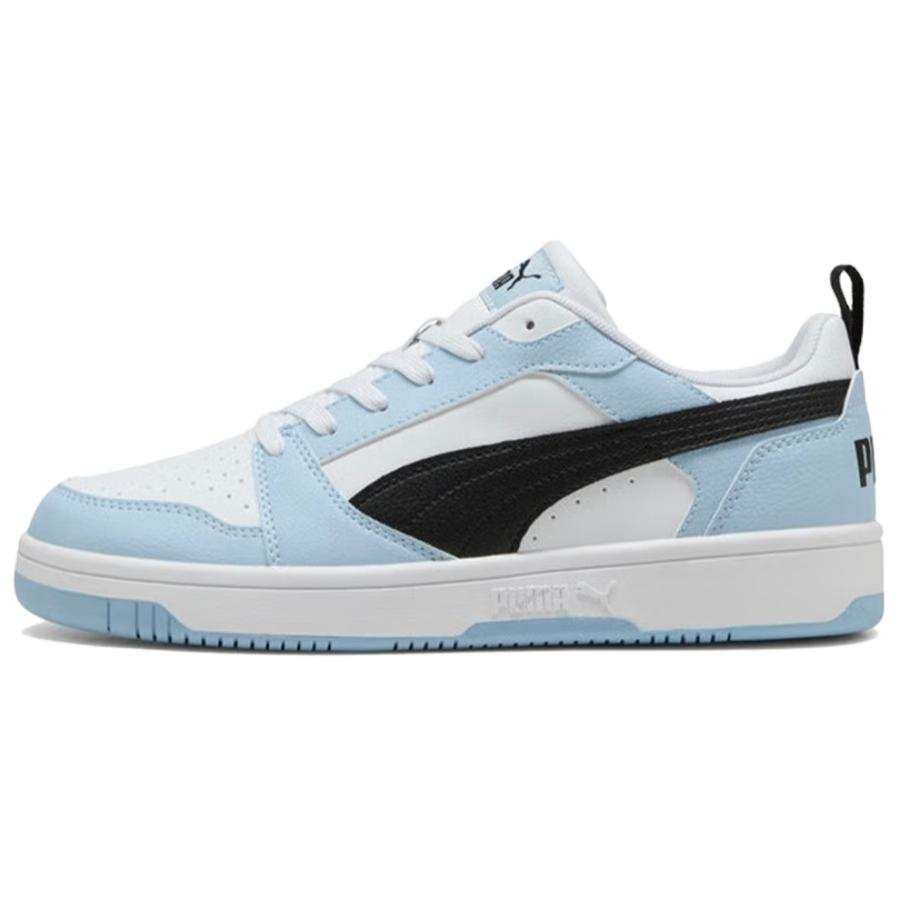PUMA Rebound V6 Abrasion Resistant Breathable Low top Skateboard Shoes Unisex Blue White Black