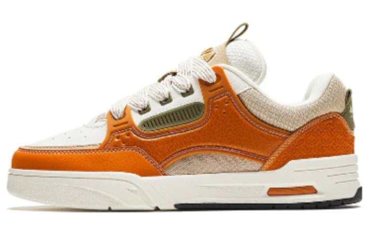 Anta AOJIE Cushioning, Wear Resistant Low top Skateboard Shoes Men's Orange White