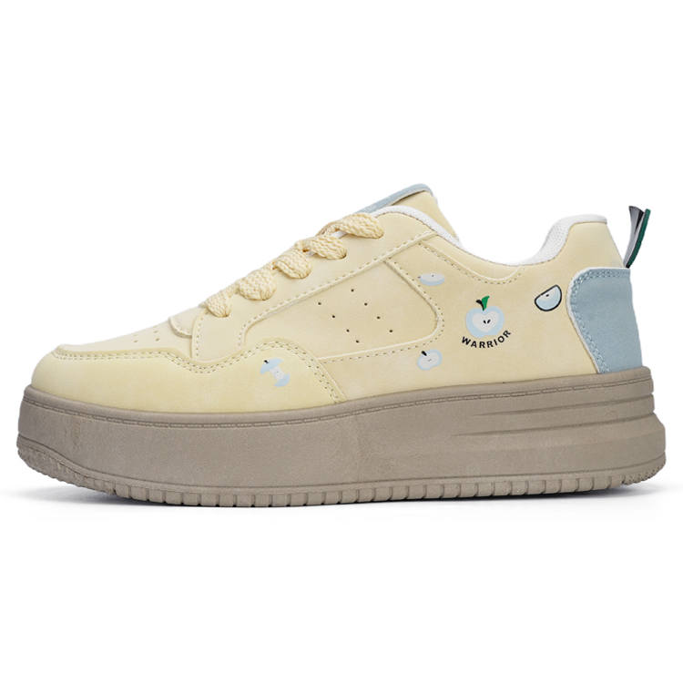 Warrior Slip Resistant Abrasion Resistant Low top Skateboard Shoes Women's Beige Khaki