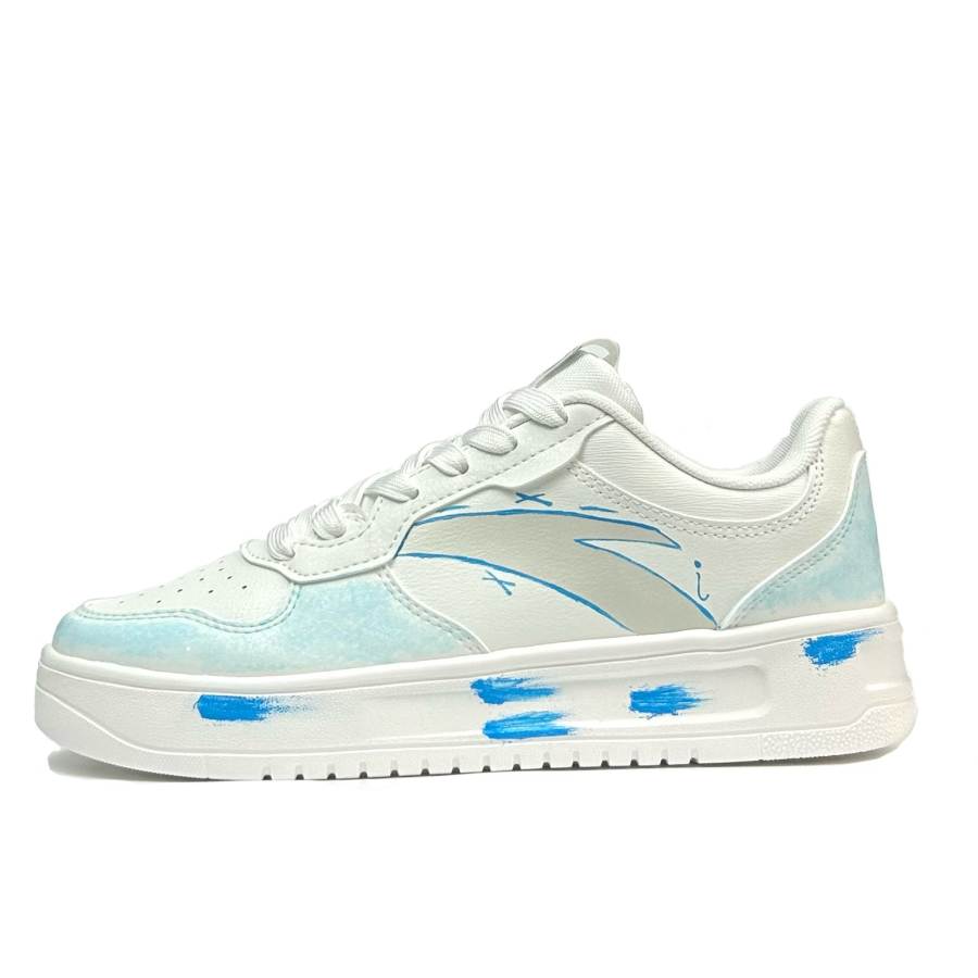 Anta Slip Resistant Cushioning Lightweight Low top Skateboard Shoes Unisex Sky Blue