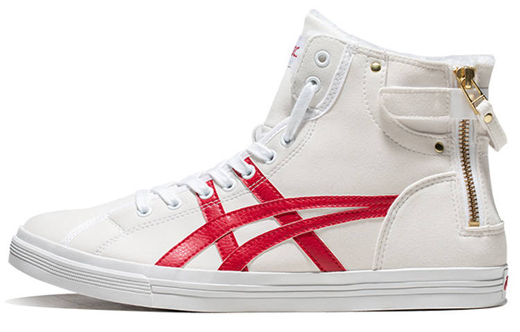 Asics Double Clutch Fleece Lined Thermal High top Skateboard Shoes Men's White Red