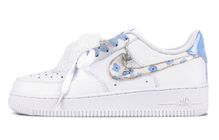 Nike Nike Air Force 1 Abrasion Resistant Abrasion Resistant Low top Skateboard Shoes Unisex Blue White