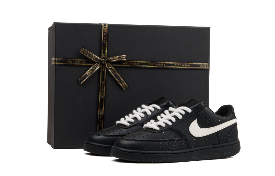 Nike Nike Court Vision Abrasion Resistant Abrasion Resistant Low top Skateboard Shoes Unisex Black White