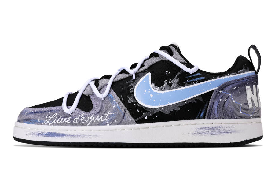Nike Nike Court Borough Suede Abrasion Resistant Low top Skateboard Shoes Men's Black Gray Blue
