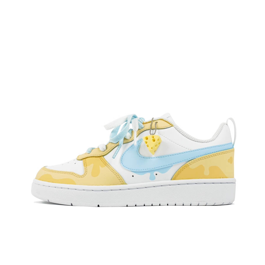 Nike Nike Court Borough 2 Miku Manufacturing Low top Skateboard Shoes GS White Yellow