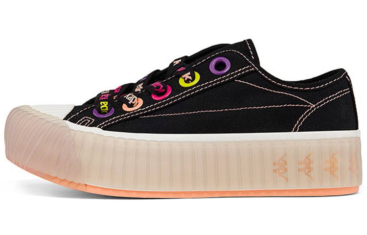 Kappa Casual Low top Skateboard Shoes Women's Black White