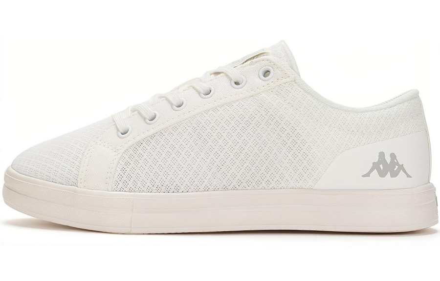 Kappa Textile, TPU Slip Resistant And Breathable Slip Resistant And Breathable Low top Skateboard Shoes Unisex White