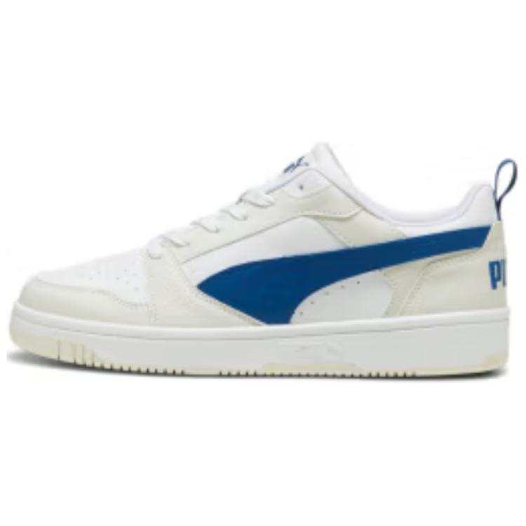 PUMA Rebound V6 Abrasion Resistant Low top Skateboard Shoes Unisex Beige White Blue