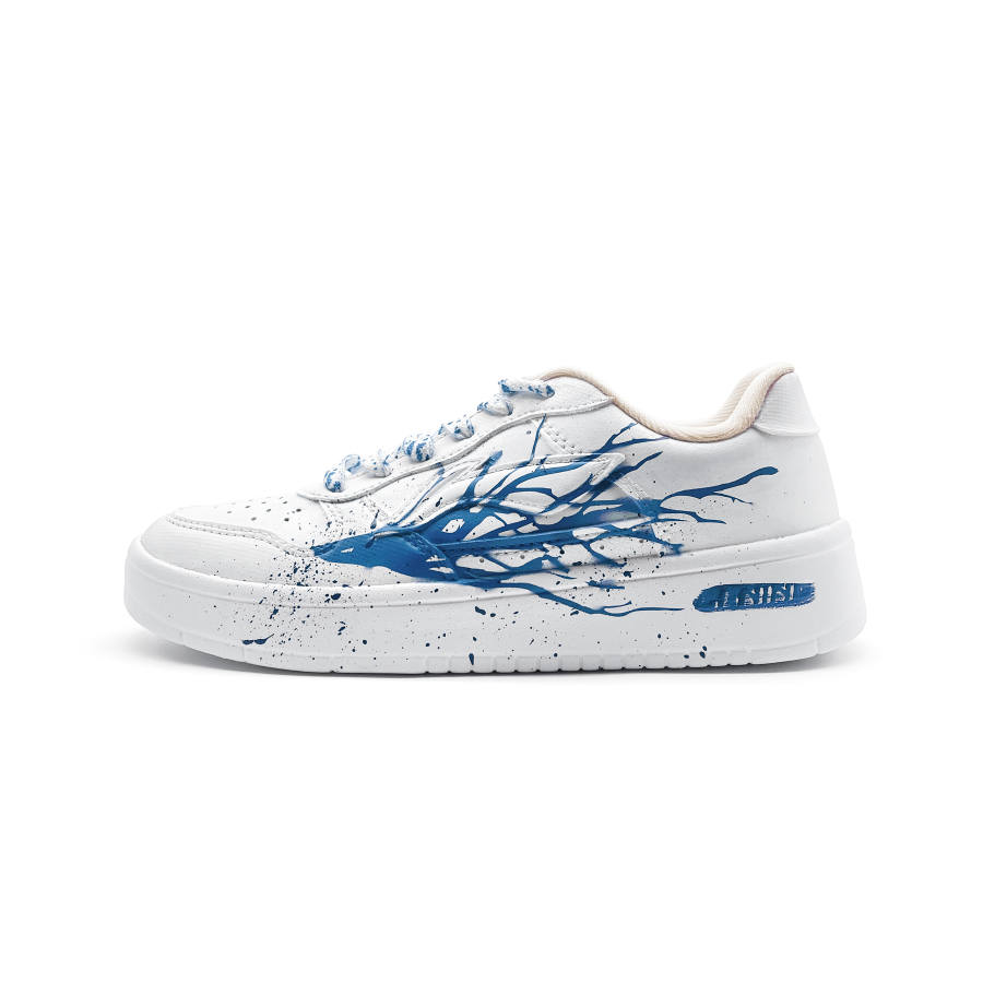 Li-Ning Li Ning Cushioning Slip Resistant Abrasion Resistant Low top Skateboard Shoes Unisex White