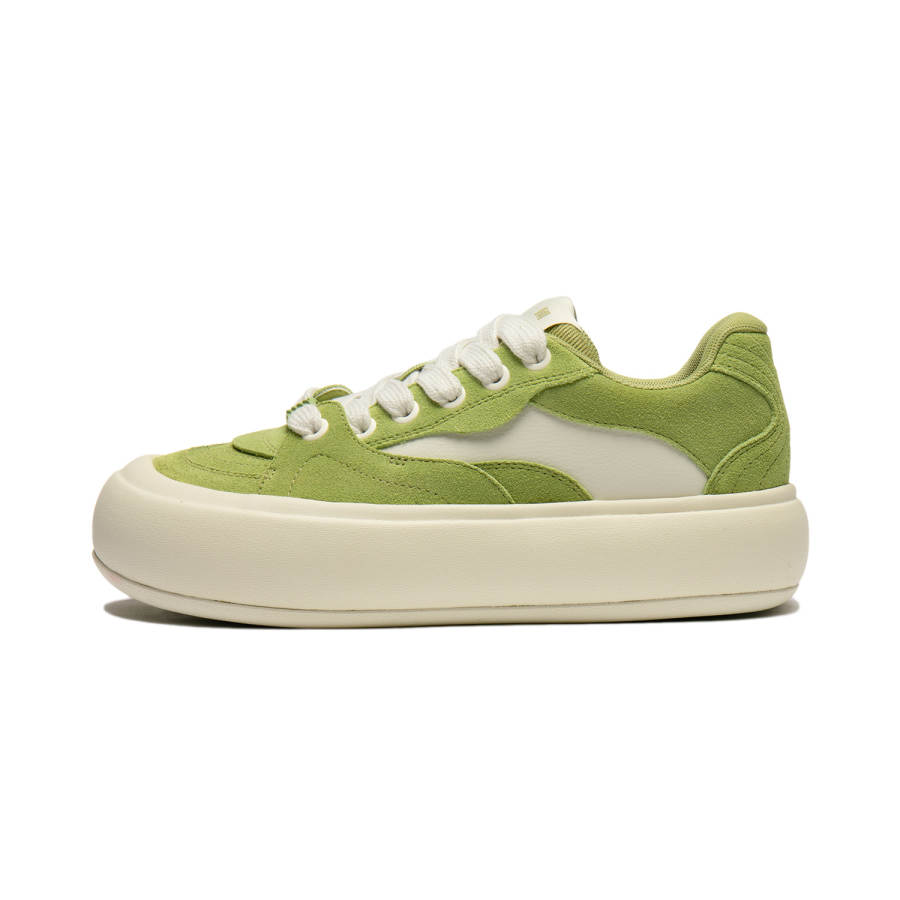 Li-Ning Li Ning Cream Puff Platform Low top Skateboard Shoes Women's Green White
