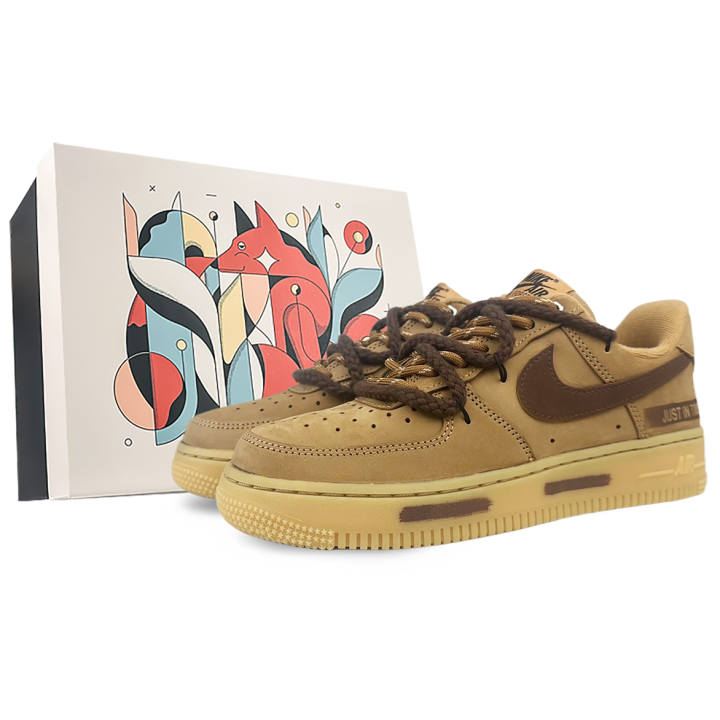 Nike Nike Air Force 1 Low top Skateboard Shoes Unisex Tan