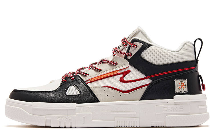 Erke Decision Courage Cushioning, Wear Resistant Low top Skateboard Shoes Men's White Black