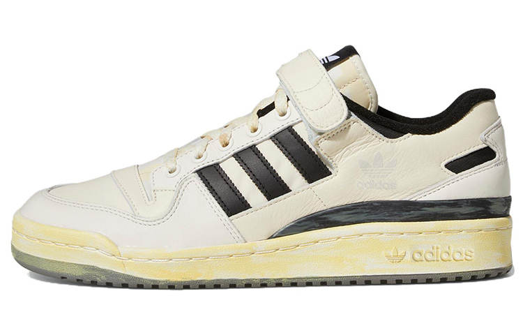 Adidas Originals FORUM Leather Comfortable Low top Skateboard Shoes Unisex Beige Black