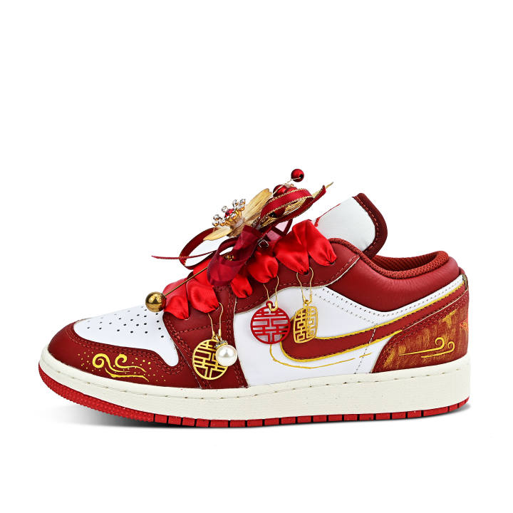 Jordan Jordan Air Jordan 1 Abrasion Resistant Low top Skateboard Shoes Unisex Red