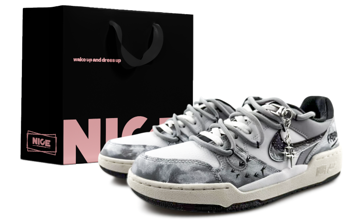 Nike Nike Full Force Cushioning Low top Skateboard Shoes Men's Gray White