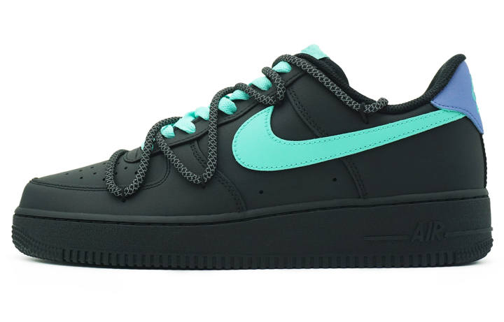 Nike Nike Air Force 1 Abrasion Resistant Low top Skateboard Shoes Unisex Black Green