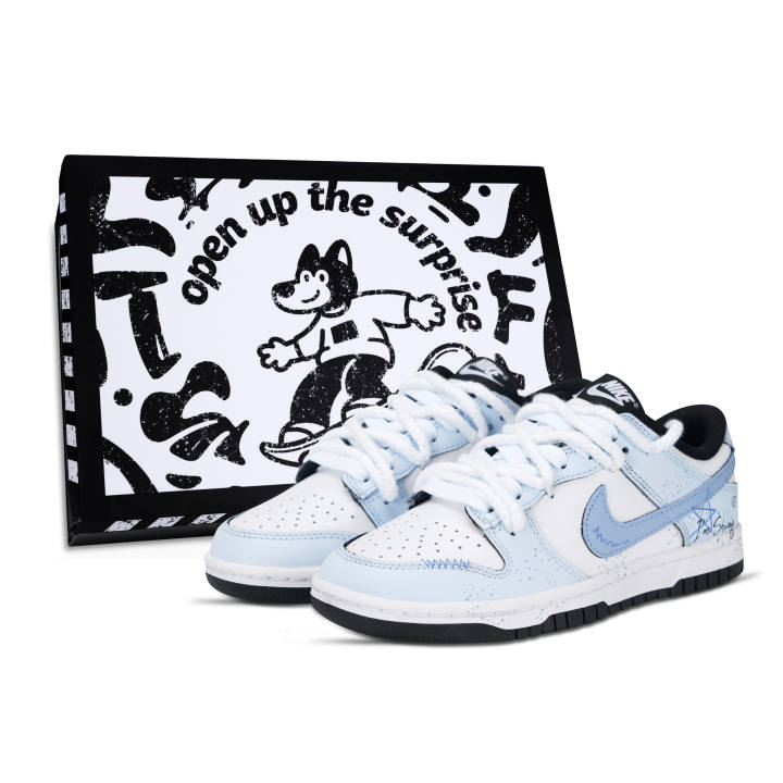 Nike Nike Dunk Starry Sea Slip Resistant Abrasion Resistant Low top Skateboard Shoes Unisex Blue White
