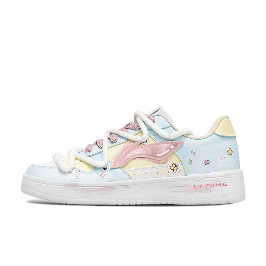 Li-Ning Li Ning Floating Boat Slip Resistant Cushioning Slip Resistant Cushioning Low top Skateboard Shoes Men's Blue Pink