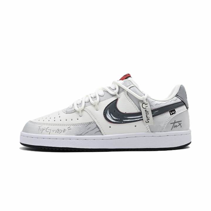 Nike Nike Court Vision 1 Monet Impression Abrasion Resistant Low top Skateboard Shoes Men's Black Gray