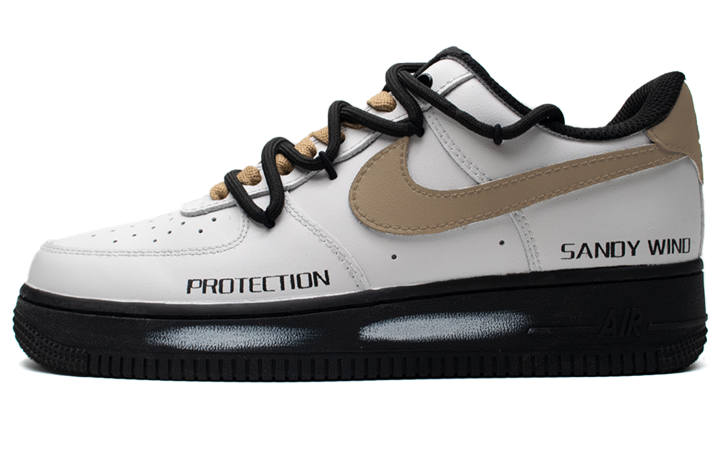 Nike Nike Air Force 1 Longan Slip Resistant Low top Skateboard Shoes Unisex Black White Brown