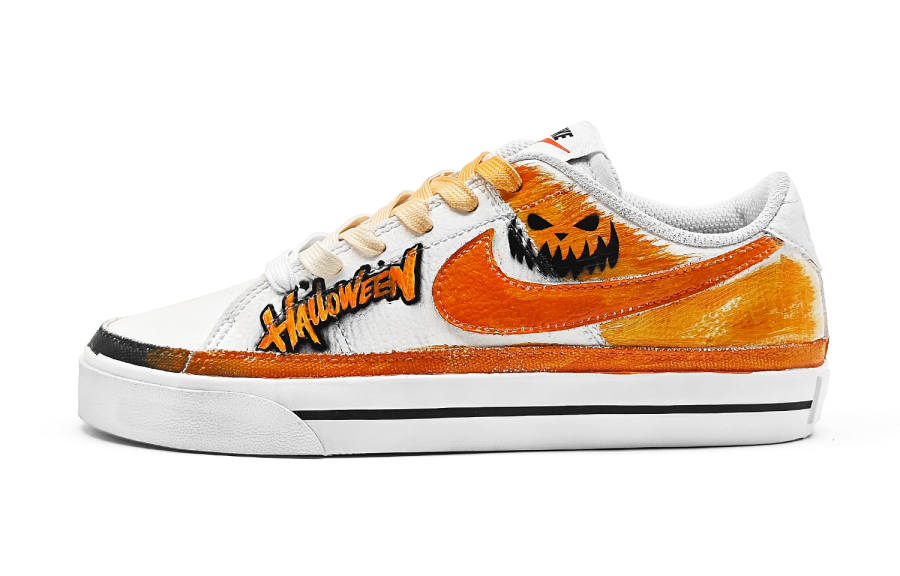 Nike Nike Court Legacy Pumpkin Raid Cow Split Leather Waterproof Abrasion Resistant Lightweight Low top Skateboard Shoes