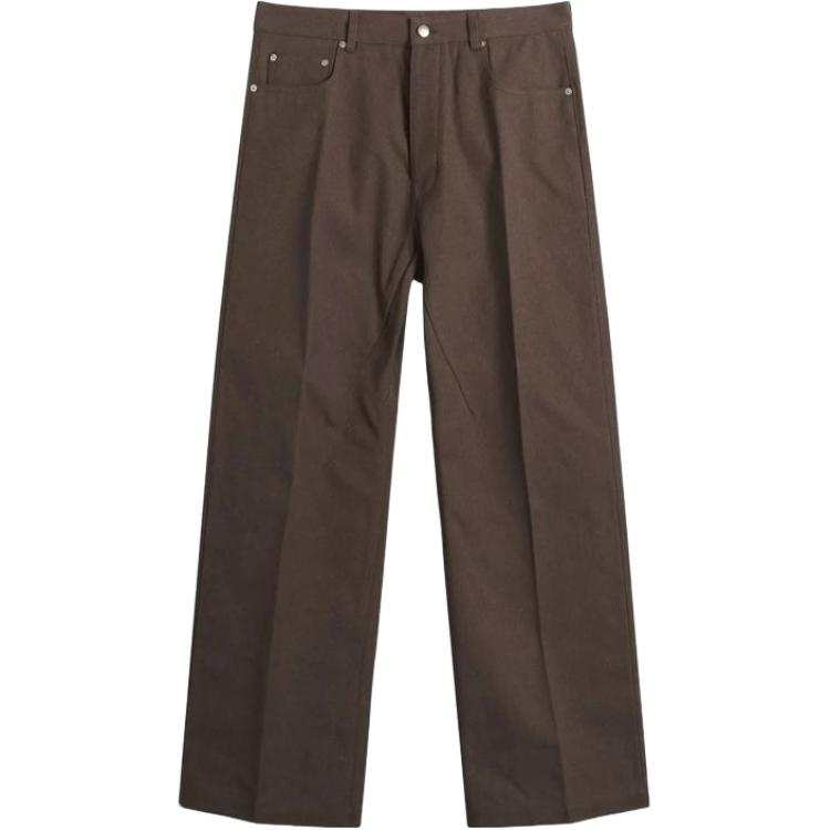 RICK OWENS Jeans Men's Brown Moderate Straight Fit Pants