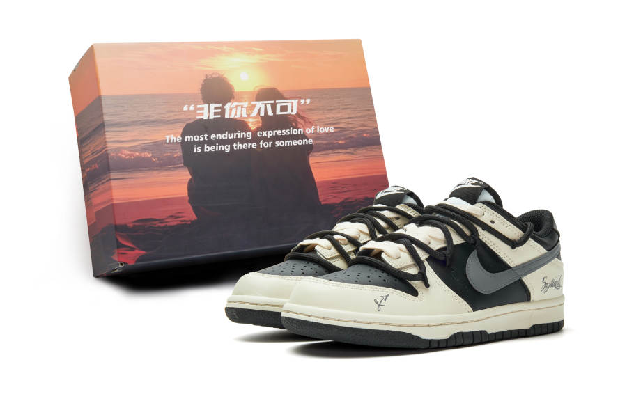 Nike Nike Dunk Abrasion Resistant Low top Skateboard Shoes Unisex Beige Gray Black
