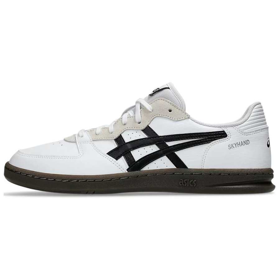 ASICS SKYHAND OG Synthetic Leather Abrasion Resistant Low top Skateboard Shoes Unisex White Black