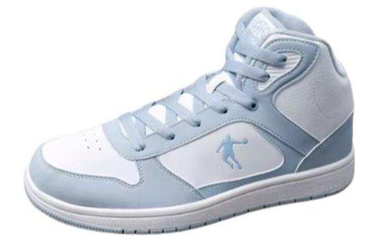 QIAODAN Coverage High top Skateboard Shoes Men's White Blue