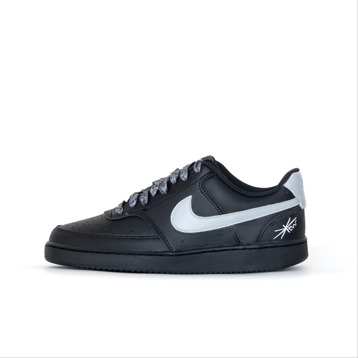 Nike Nike Court Vision 1 Dark Night Silver Blade Abrasion Resistant Abrasion Resistant Low top Skateboard Shoes Men's Black