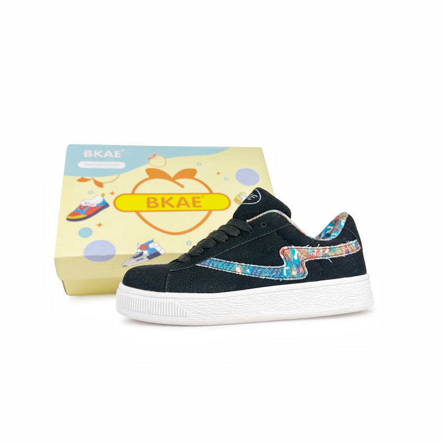 BKAE Slip Resistant, Abrasion Resistant, Lightweight Low top Skateboard Shoes Unisex Black Multicolor