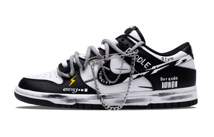Nike Nike Dunk Energy Slip Resistant Quick Dry Abrasion Resistant Low top Skateboard Shoes Unisex Black White