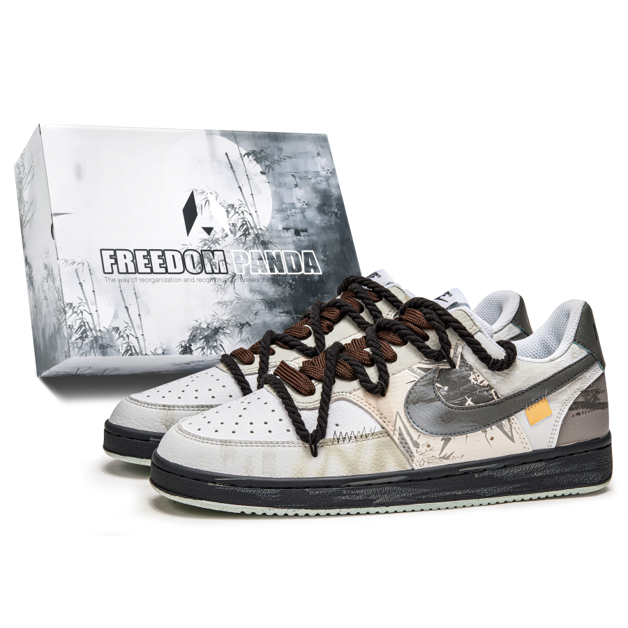 Nike Nike Court Vision 1 Freedom Panda, Box, Mist Island Slip Resistant Abrasion Resistant Low top Skateboard Shoes Men's